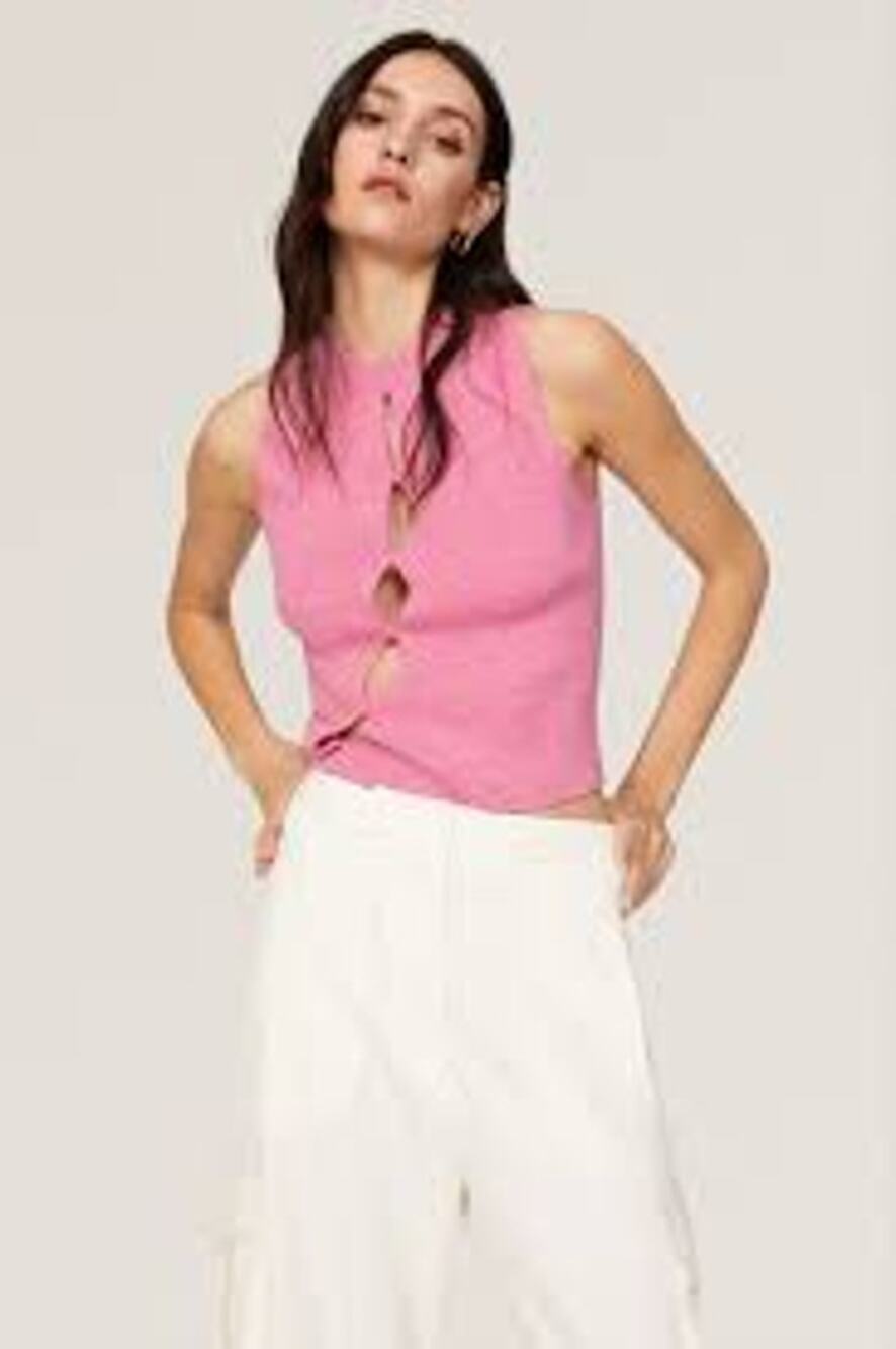 Ronny Kobo Cut Out Knit Top
